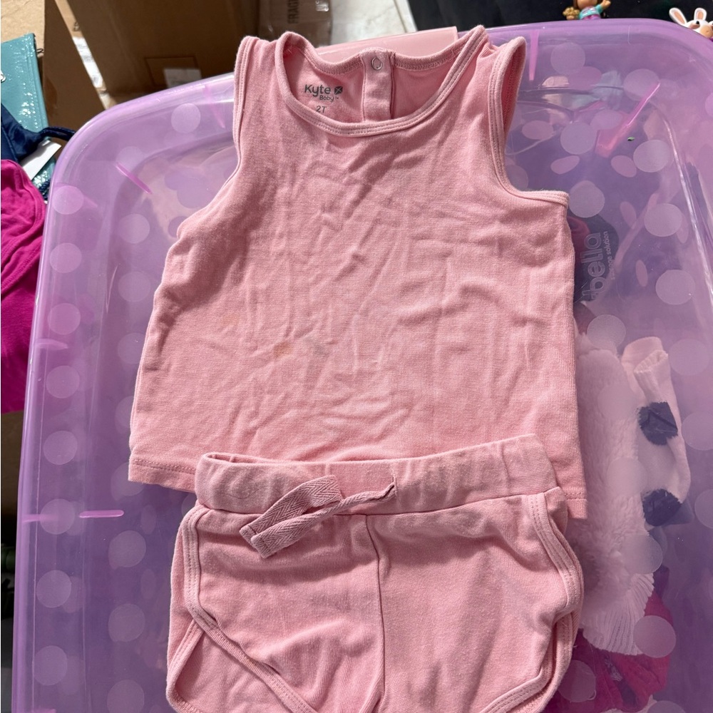 Pink Sleeveless Top and Shorts Set